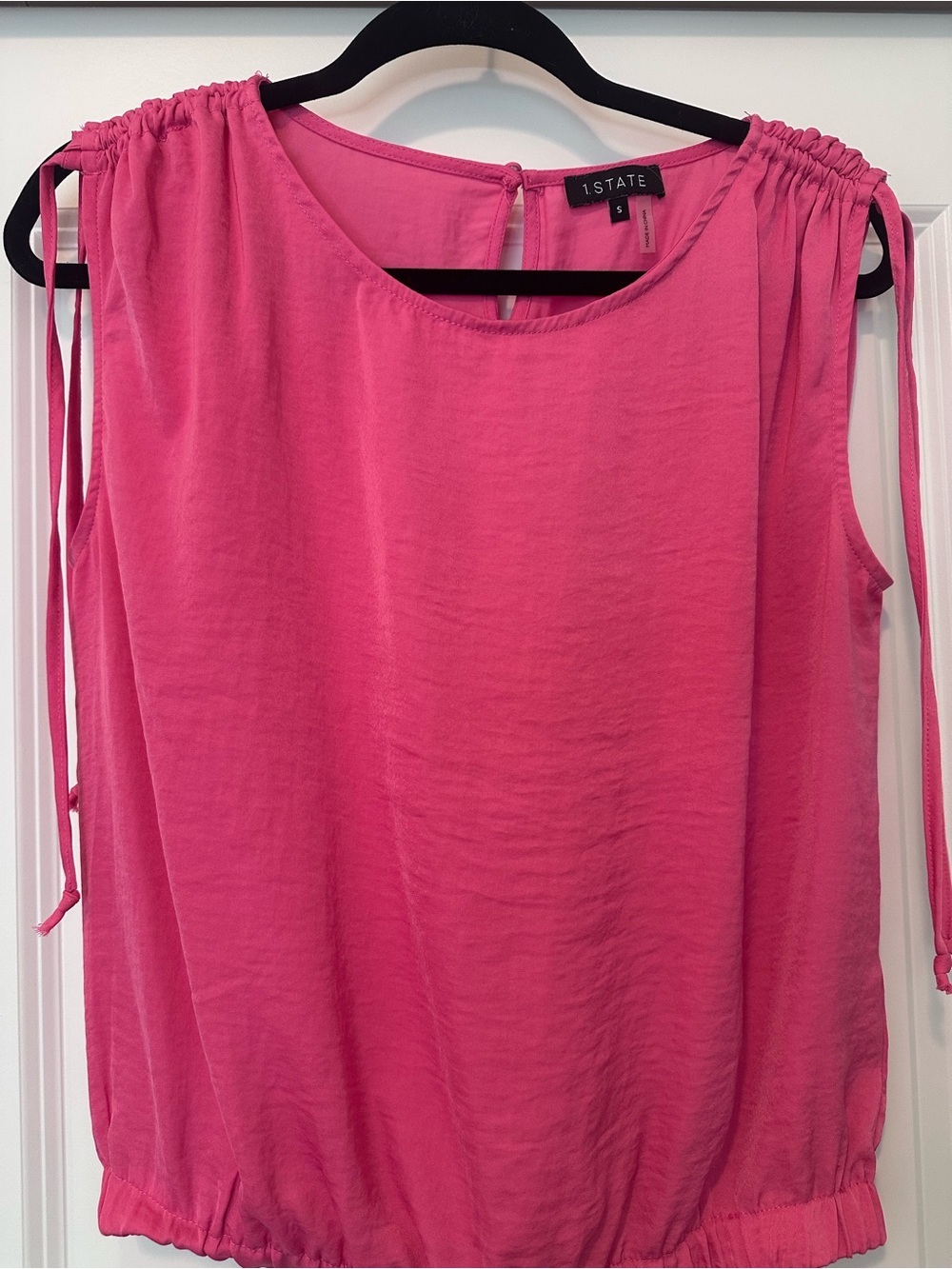 1. State Hot Pink Sleeveless Drawstring Tank